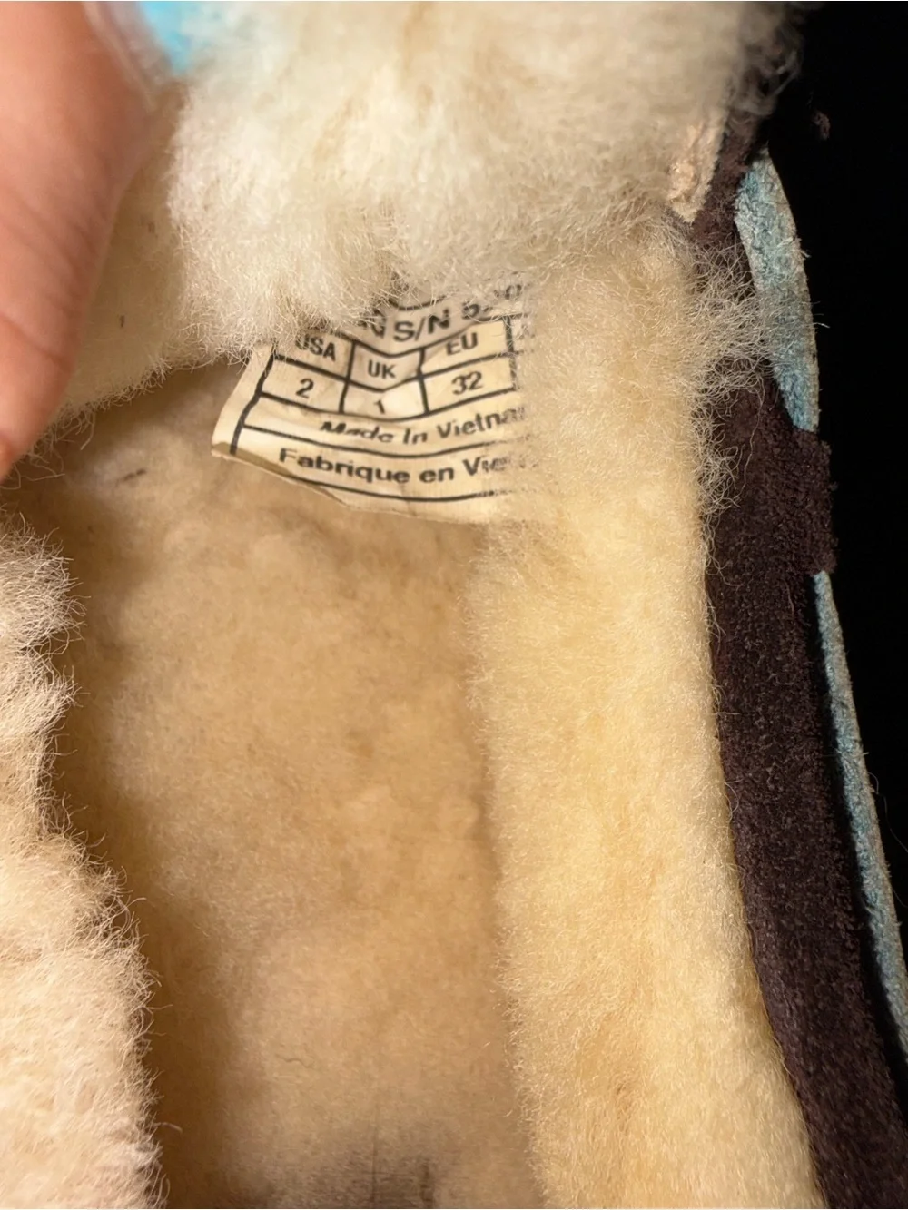 UGG Dark Brown Suede Shearling Lined Moccasins with Light Blue Laces